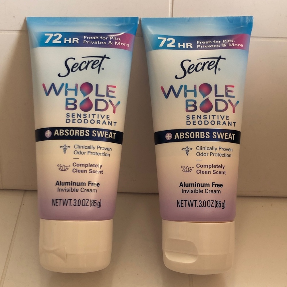 Whole Body Sensitive Deodorant - 72 HR Protection, Cream Set of 2